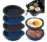 Webake Molde de Silicona para Freidora de Aire, 10 cm, 6 Unidades, para Hamburguesas y Mini Tartas Arcoíris