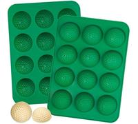 Webake Molde de silicona para pelotas de golf, chocolate, 2 unidades, con 12 agujeros, para caramelos, chocolates