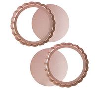 webake Molde para Tartaletas Antiadherentes 6 Pulgadas Moldes Quiche con Bases Sueltas, Round Tart Quiche Pan con base extraíble 15 cm (juego de 2)