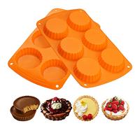 webake Molde pequeño de silicona para tarta, 2 unidades, 7,5 cm, forma de quiche, cacahuete, mantequilla, molde para quiche