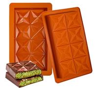 Webake Molde Turron Silicona Molde Chocolate Tableta Profunda 2 Piezas Moldes de Chocolato Profundo Molde de Barra de Chocolate