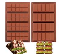 Webake Moldes de silicona para barra de chocolate, 2 unidades