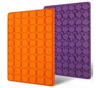 Webake Moldes de silicona para chocolate de Halloween, 2 unidades, 58 cavidades, mini molde de calabaza con 70 cavidades, molde de gomitas fantasmas para caramelos de Halloween, chocolate, gomitas,