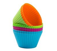 Webake Moldes de Silicona Reposteria 9cm Molde Magdalenas Horno para Magdalenas Antiadherentes Reutilizables Moldes de Pastelería 12 Piezas