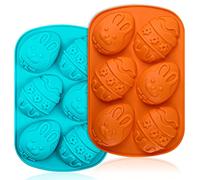 Webake Moldes para huevos de Pascua de silicona grande 2 piezas 3.5'' 9 cm molde huevo chocolate para rompibles relleno con peep, dulces, pastel y malvavisco