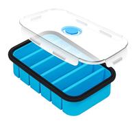 Webake Recipiente para congelar sopa, con tapa, molde de silicona, 1 unidad, 6 agujeros, recipiente para congelador, recipiente para alimentos, molde para sopa, cubo de hielo, caldo, salsa o