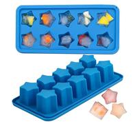 Webake Star Cubitera Navidad Silicona 2 Piezas Estrellas Molde de Silicona Cubitera Cubitera Forma de Estrella para Cócteles Whisky Agua Cerveza
