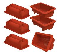 webake Stollen Molde Silicona 6 piezas 5 pulgadas Mini Pan Tin Christmas Cake Moldes, 15 x 10 x 5.1 cm