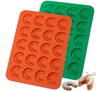 webake Vanilla Crescent Cookies Mould Silicone 2 piezas Christmas Chocolate Moulds Molde de galleta para bricolaje Christmas Wax Melt, Candy, Jelly, Chocolate, Jello