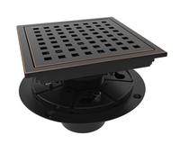 WEBANG Drenaje Cuadrado de Piso de Ducha de 6 Pulgadas con Brida, Rejilla extraíble con patrón cuadrato, Acero Inoxidable Sus 304 de Grado alimenticio, Certificado Marca de Agua y CUPC, Bronce