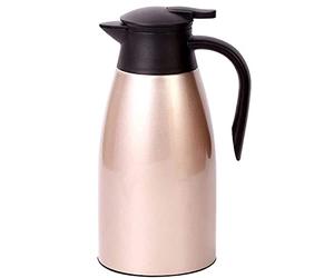 Webao - Jarra isotérmica de acero inoxidable, 2 L, cierre rápido, doble pared, para té y café, color dorado