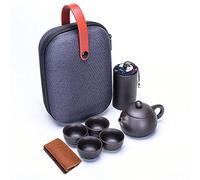 Webao Juego de té de 7 piezas de cerámica china con tetera de 130 ml y 4 tazas de té de 30 ml portátil de viaje como regalo