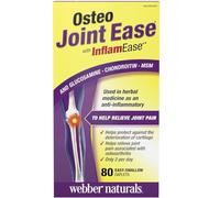 Webber Naturals Osteo Joint Ease® con InflamEase® y Glucosamina Condroitina MSM, Reduce el Dolor y la Inflamación Articular, 80 Comprimidos