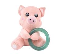 Webbox Pinky The Pig - Juguete de Peluche y chirriante para Perro con Anillo de dentición para Cachorros