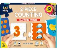 Webby Pack de Rompecabezas de números de conteo | Montessori Early Educational Toy for 3+ Years Kids | Boosts Brain Power, Focus & Fine Motor Skills | 10 Rompecabezas de Colores para Aprendizaje