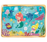 Webby Puzzle de Madera con diseño de Sirena, 40 Piezas, Rompecabezas educativos para niños de 3 a 6 años, Mejora la concentración y Las Habilidades de resolución de Problemas