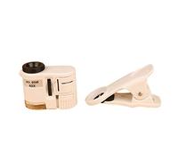 Webcam Cover De Seguridad con lámpara Alcance Celular Lupa Microscopio Teléfono 60X Teléfono Cámara Clip Patio Césped y jardín Webcam (White, One Size)