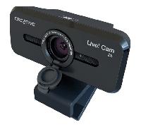 Creative Live! CAM Sync V3 Cámara Web USB 2K QHD con Zoom Digital 4X y micrófonos, 1080p HD, Campo de visión de hasta 95°, Lente de privacidad, para PC y Mac