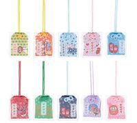 WEBEEDY 10 amuletos japoneses Omamori afortunados colgantes de bolsa Santuario Amuleto de la suerte para la salud Suerte amor seguridad (colores surtidos) (CAR-WE0001-100-EU31)