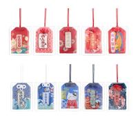 WEBEEDY 10 estilos de amuletos japoneses Omamori de buena suerte, hechos a mano, bolsa colgante tradicional japonesa para bendición de salud, carrera, seguridad, riqueza, Halloween, regalos de Navidad
