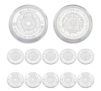 WEBEEDY 12 monedas de desafío de tarot, sol, luna, doble cara, adivinación, monedas de desafío, doce signos del zodiaco, moneda de deseos de plata, tarot, moneda de la suerte, regalos de cumpleaños
