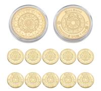WEBEEDY 12 monedas de tarot desafío, sol, luna, doble cara, adivinación, monedas de desafío, doce signos del zodiaco, moneda de deseos, oro tarot, moneda de la suerte, regalos de cumpleaños, 30 mm