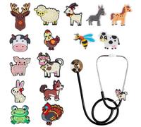 WEBEEDY 15 Estilos Lindos Animales Estetoscopio Colgante para Enfermera Estetoscopio Ajustable Etiqueta Colgante Accesorios Identificación Etiqueta Regalos para Médicos y Cuidados Decoración navideña