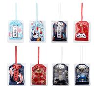 WEBEEDY 16 amuletos japoneses Omamori seguros de viaje para espejo retrovisor de coche, buena suerte, colgantes para bendición, éxito, salud, fortuna, riqueza, regalo para Navidad y Año Nuevo