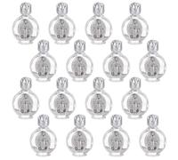 WEBEEDY 16 botellas de agua bendita de vidrio pesado 15 ml botellas vacías recargables para aceites contenedores decorativos de iglesia para Pascua bautismo decoración de fiesta