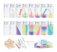 WEBEEDY 16 Juego de Botellas de Arena de Colores, Kit de Actividades de Arte de Arena para Niños, CREA Tu Propio Arte de Arena, Juego de Manualidades de Arena