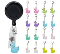 WEBEEDY 16 piezas divertidas enfermeras pato insignia carrete encantos lindo animal ID nombre etiqueta etiqueta titular encanto clip en encantos para el trabajo enfermería decoraciones navideñas