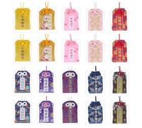 WEBEEDY 20 Estilo Amuleto Japonés Omamori Hecho a Mano Bendición Suerte Bolsas Colgantes para la Educación Fortuna Salud Éxito Decoración del Hogar del Coche (Colores surtidos)