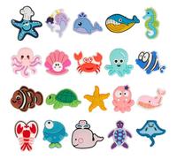 WEBEEDY 20 estilos mar animales silicona perlas océano animal colgante mar tortuga estrella de mar delfín silicona focal perlas paquete grande para perlas bolígrafos llaveros fabricación joyería DIY