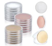 WEBEEDY 30 piezas 3 colores pieza desafío virgen 40mm piezas en blanco redondas con bordes roscados con caja protectora de acrílico DIY Artesanía regalo de cumpleaños (oro) púrpura plata