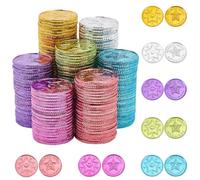 WEBEEDY 300 monedas coloridas de estrellas brillantes de plástico de doble cara para incentivar el comportamiento, fichas de recompensa para hombres, mujeres, profesores, familiares, regalos de