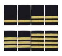 WEBEEDY 4 pares de uniformes de piloto profesional, trabillas para los hombros, pilotos de aviones, uniformes, charreteras con rayas doradas, accesorios de disfraz de Halloween (uno, dos, tres, cuatro