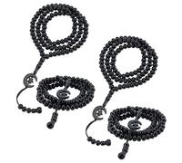 WEBEEDY 4 piezas de cuentas musulmanas de oración tasbih zikr rosario collar pulsera con estrella luna colgante borla para hombres mujeres oración diaria meditación Ramadán Eid Mubarak decoración