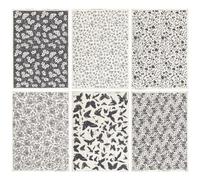 WEBEEDY 6 estilos de calcomanías de cerámica, diseño de mariposas, flores, porcelana, cerámica, arcilla, esmalte, para cerámica, arte, sobreesmalte, calcomanía de tobogán acuático, blanco y negro