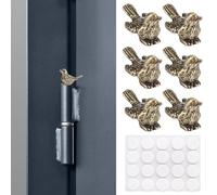 WEBEEDY 6 piezas vintage gorrión estatua bisagra cabezas decorativas con pegamento, lindas figuras de gorrión de aleación para puerta de armario, cajón, mesa, decoración del hogar