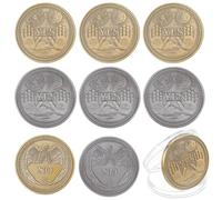 WEBEEDY 8 monedas de desafío para tomar decisiones, medallón de la suerte, recuerdo de adivinación, 2 colores
