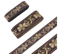 WEBEEDY Cinta jacquard vintage de 2 tamaños, 17 m, cinta jacquard negra, borde floral, accesorios para bolsos, sombreros, vestidos, costura, manualidades, decoración del hogar, 3,2 cm/5 cm