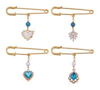 WEBEEDY - Encanto de ramo de boda de piedra de Rin para pin de recuerdo de boda con colgante en forma de corazón y broche de decoración para ropa, Cobre