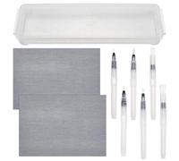 WEBEEDY Juego de 9 lienzos de escritura de dibujo al agua con 6 pinceles, caja de almacenamiento transparente, lienzo mágico reutilizable, sin tinta, tela de caligrafía para práctica de caligrafía