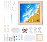 WEBEEDY Juego de marcos de pintura de arena DIY Crea tu propia obra de arte estructurada de mar, incluye pigmentos de arena de cuarzo y más para bricolaje y decoración del hogar (estilo playa)