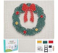 WEBEEDY Kit de arte de cuerda de corona para bricolaje, kit de manualidades de cuerda 3D para adultos, haz tu propia tabla de arte de cuerda con soporte e instrucciones, decoración de Navidad,