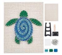 WEBEEDY Kit de arte de cuerda de tortuga marina para principiantes, kit de manualidades de cuerda de animales 3D para adultos, kit de manualidades de verano con instrucciones y todos los suministros,