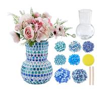 WEBEEDY Kit de florero de mosaico para hacer yo mismo, kit de arte y artesanía de mosaico para adultos principiantes macetas decorativas hechas a mano con instrucciones para decoración de mesa de