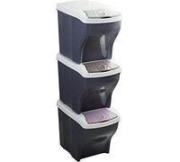 Webeingstore Cubo de basura Bama Poker Elegant Tris para recogida diferenciada, uso interior y exterior, 3 unidades