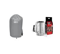 Weber 7175 - Funda para Barbacoa De Carbon, 47 X 81.3 X 61 Cm Cm + 17631 - Set Chimenea con Briquetas Encendido Blancas, INOX, 2 Kg / 6 Pastillas