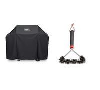 Weber 7183 Funda Premium para Spirit/Spirit II Serie 300 y Spirit 200, Negra & 12" Three-Sided Grill Brush